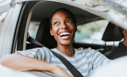 lady in car